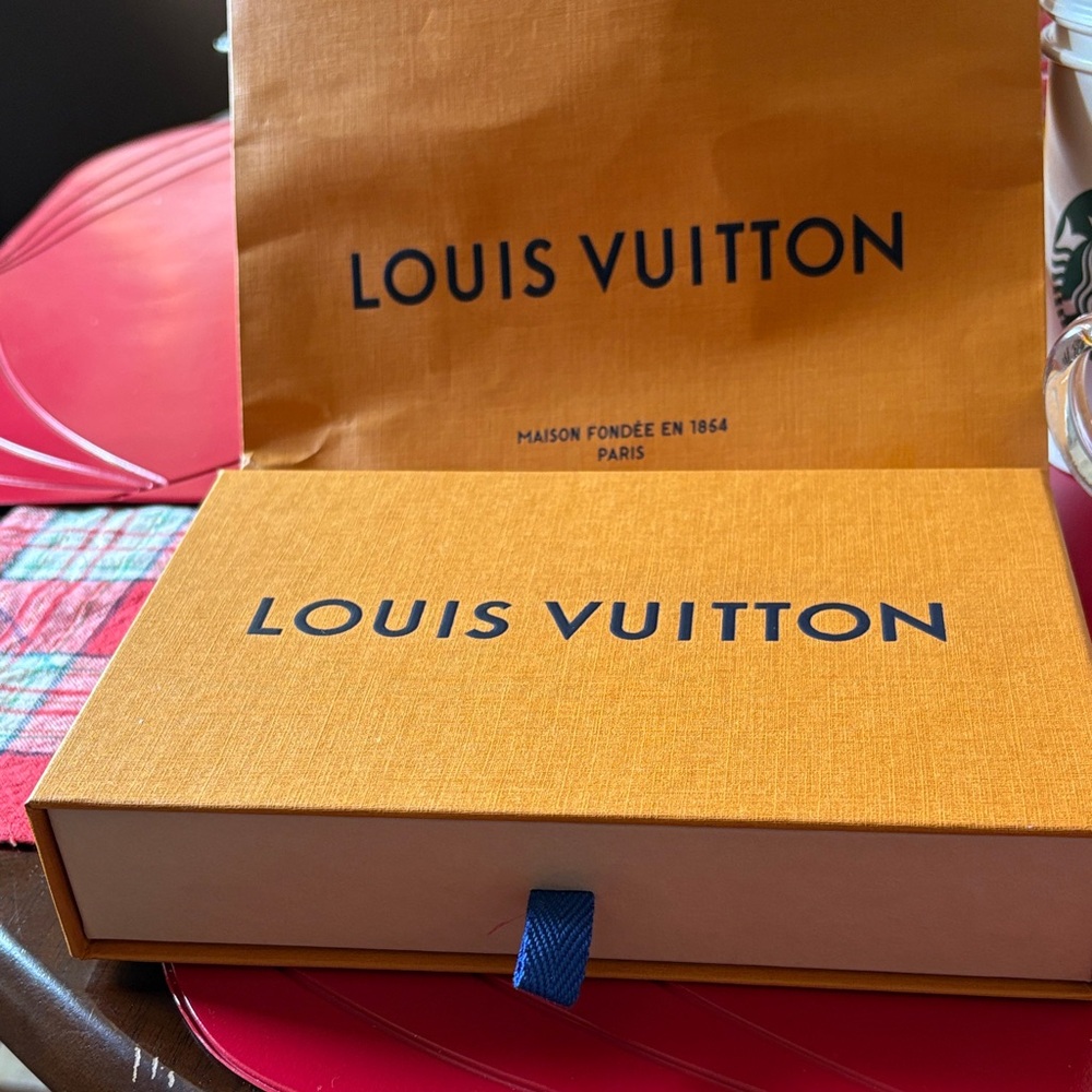 Louis Vuitton Signature Orange Box with Blue Ribbon